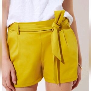 LOFT | Electric Lemon Lightweight Tie Waist Pull On Shorts | Size Med